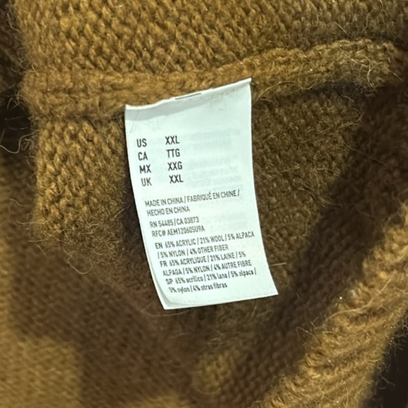 American Eagle Brown Textured Turtleneck Knit Sweater Size XXL - Picture 6 of 11